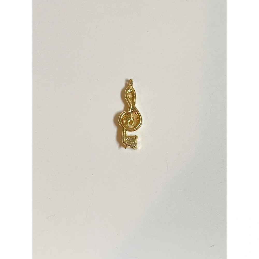 Gold Treble Clef Music Note Charm Pendant - Picture 2 of 5